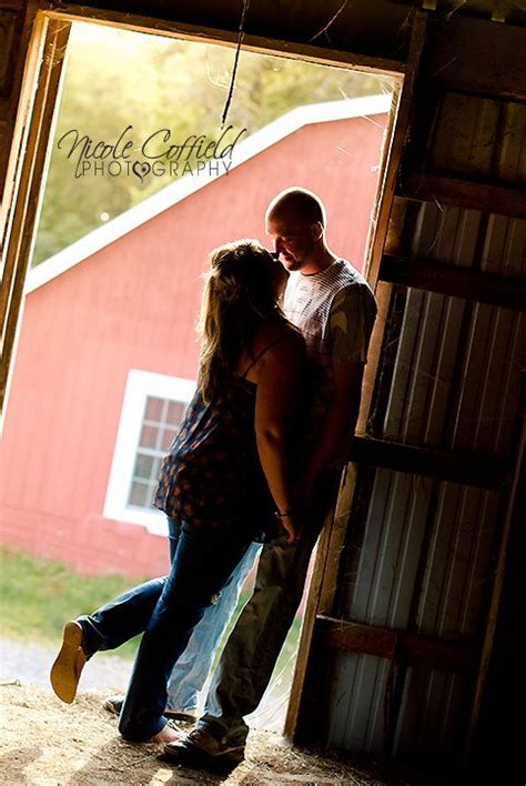 Country Barn Engagement Photography Hay Loft Photo Sillouette