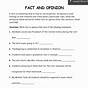 Fact Or Opinion Worksheet Answers
