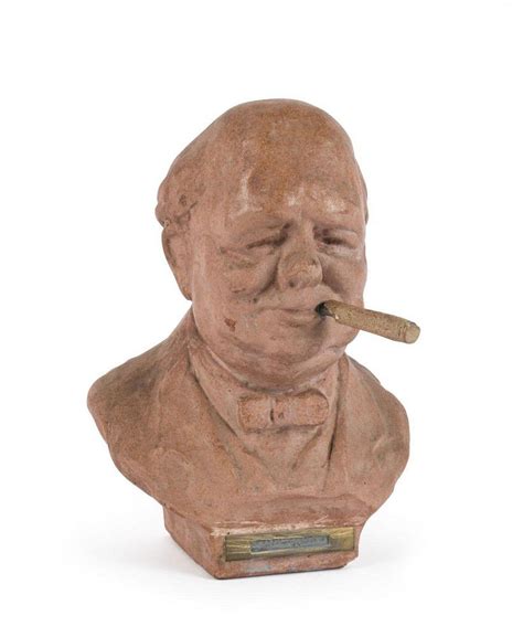 Statue of winston churchill, parliament square. Winston Churchill terracotta bust table cigar holder ...