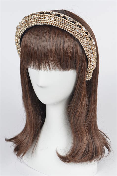 Tt8446 Gold Rhinestoneandgemstone Headband Hair Goods