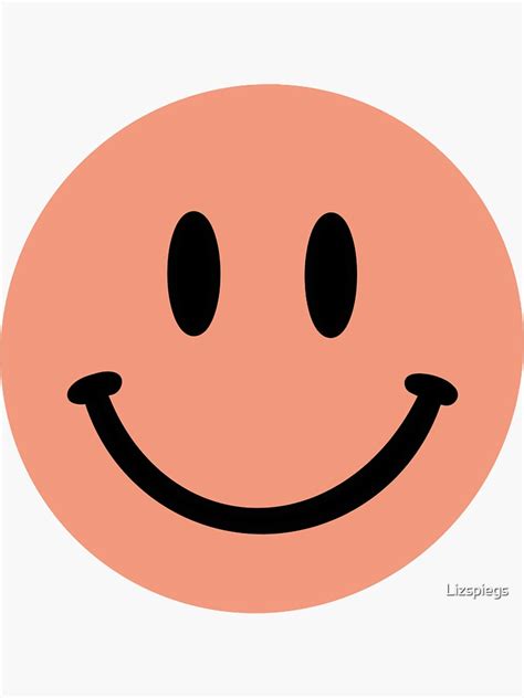 Red Pastel Smiley Face Sticker For Sale By Lizspiegs Redbubble