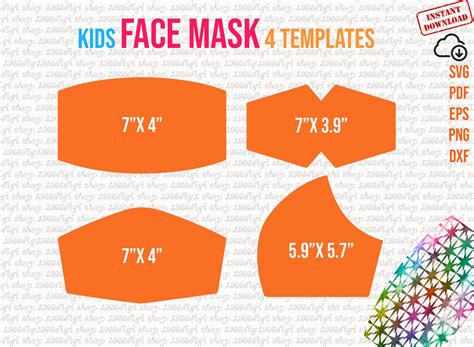 Kids Face Mask Template Bundle Templates Mask Template Etsy