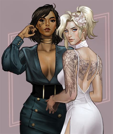Mercy And Pharah Overwatch And More Drawn By Mistermagnolia Danbooru