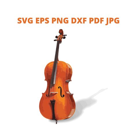 Cello Svg Clipart Brown Musical Instrument Image Digital Etsy España