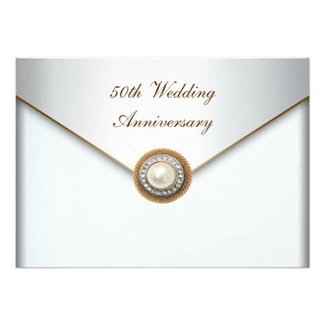 What to buy husband for pearl anniversary. Elegant Pearl Gold 50th Wedding Anniversary Invitation ...