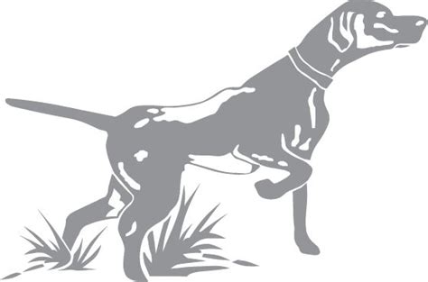 Glass Etching Stencil Of Hunting Dog Pointing In Category Dogs