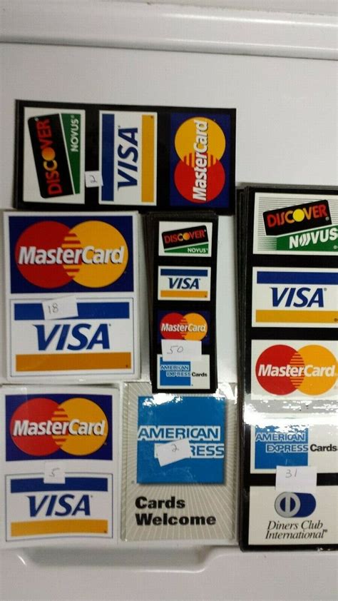 Visa Mastercard Discover American Express Amex Sticker Decal Stickers Lot Ebay