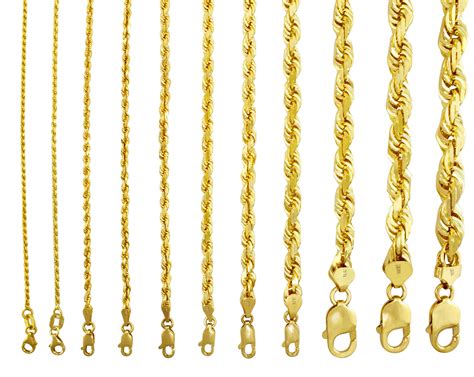 18k Yellow Gold Solid 2mm 7mm Rope Diamond Cut Chain Pendant Necklace