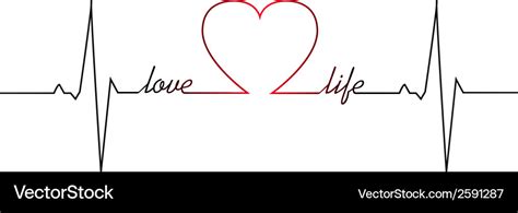 Love Life Heart Beat Royalty Free Vector Image