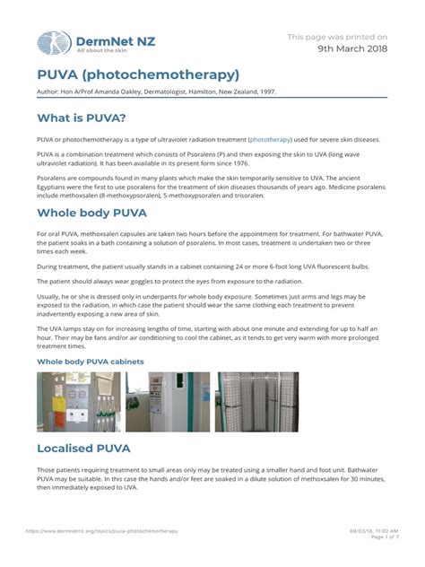 Puva Photochemotherapy Dermnet New Zealand Pdf Pdf Ultraviolet