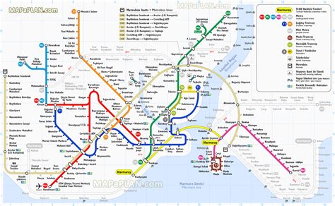 Istanbul Map Metro Subway Tube Railway Train Stations And Trams