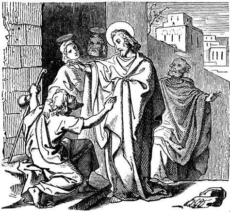 Jesus Heals A Blind Beggar Named Bartimaeus At Jericho Clipart Etc