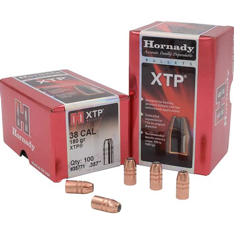 Hornady Hp Xtp 38 180 Grain Bullets Free Shipping At Academy