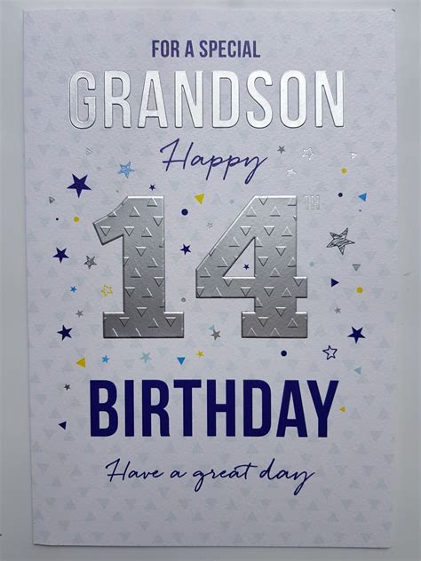 For A Special Grandson Happy 14th Birthday Card Ebay Happy Birthday