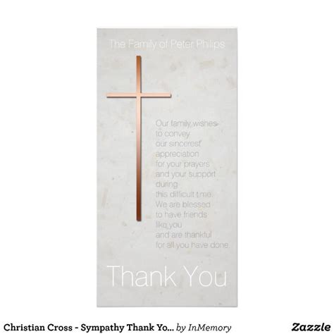 Christian Cross Sympathy Thank You Photo Cards Sympathy Thank You