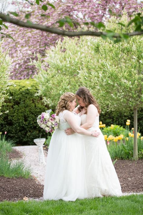 Romantic spring garden bouquet in blush and lush green. Maryland spring garden wedding | Equally Wed - LGBTQ Weddings