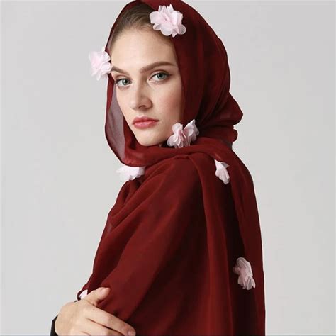 2018 Summer Floral Muslim Head Scarf For Women Islamic Hijabs Scarve