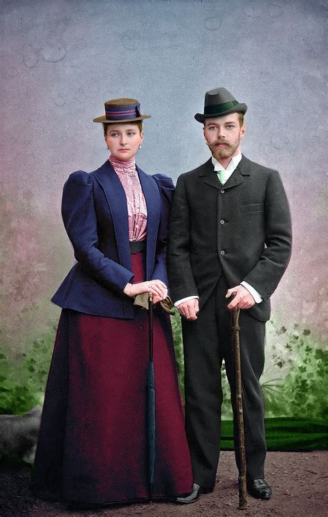 Empress Alexandra Empress Alexandra And Emperor Nicholas Ii Of Russia During Their Visit To