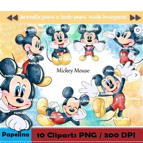 Kit Digital Mickey Mouse Aquarela No Elo7 Papelina 18b22fb
