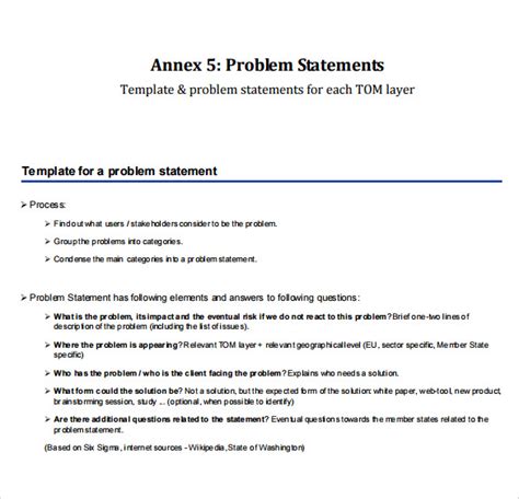 Free 9 Problem Statement Samples In Pdf Ms Word