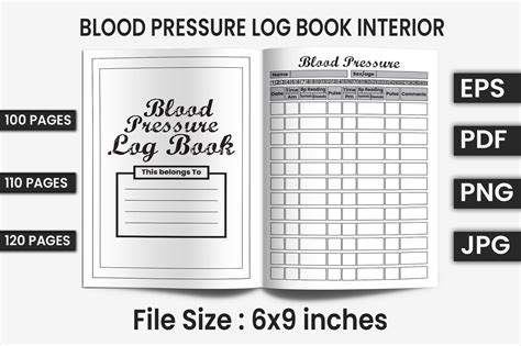 Blood Pressure Log Book Kdp Interior Graphic By Kdp Star · Creative