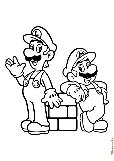 Coloriage Mario Et Luigi à Imprimer Gratuitement Avec Tête à Modeler