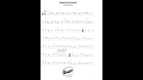 Going Up The Country Bass Tabs Youtube