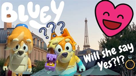 😍💍 Bluey Uncle Rad Proposes To Aunt Frisky In Paris 😍 Disney Jr