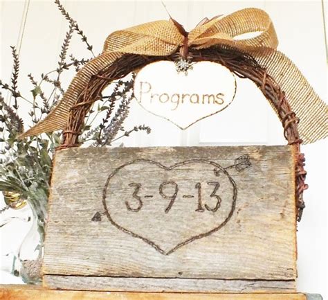 Wedding Program Card Box With Burlap Bow By ButterBeanVintage Th Wedding Anniversary