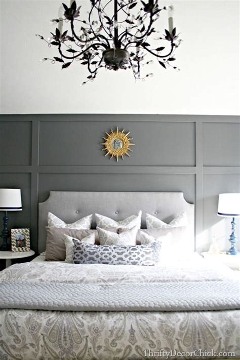 The wall behind the bed creates an excellent opportunity for you to express yourself. paneled wall behind bed | Fancy bed, Wainscoting styles ...