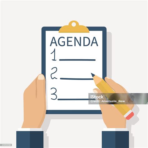 Agenda List Vector Stock Illustration Download Image Now Meeting