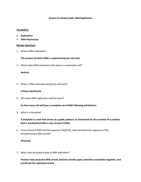 What is the first step in the process of dna replication? Dna Replication Review Worksheet - Nidecmege