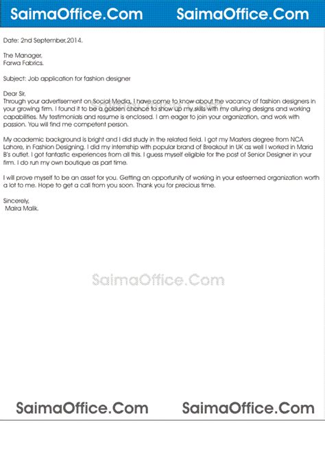 Textile designer cover letter example. job Application for Fashion Designer | DocumentsHub.Com