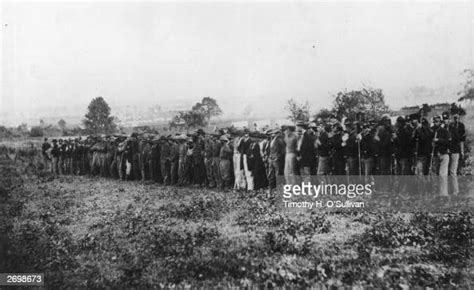 Union Soldiers Guarding Confederate Prisoners Of War At Fairfax News