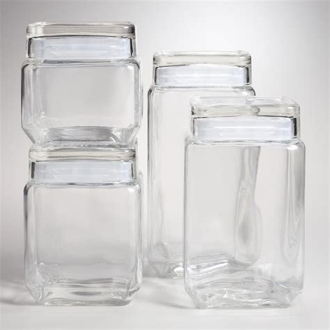 Stackable Square Glass Jars World Market For Organizing Pantry Glass Jars With Lids Glass