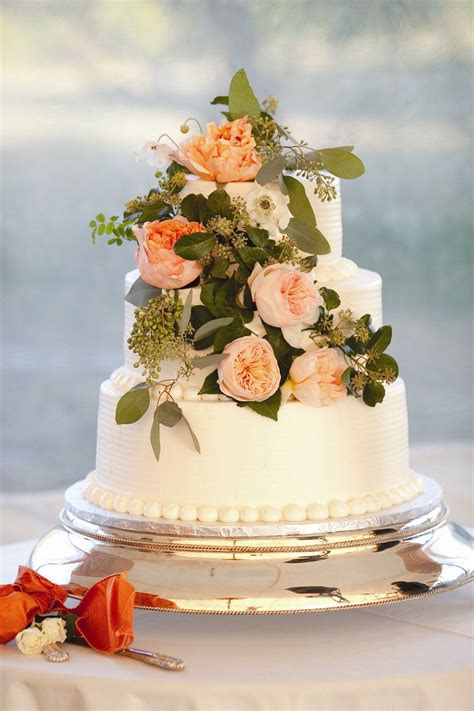 Peach Garden Rose Cake Decor Wedding Cakes With Flowers Rose Cake