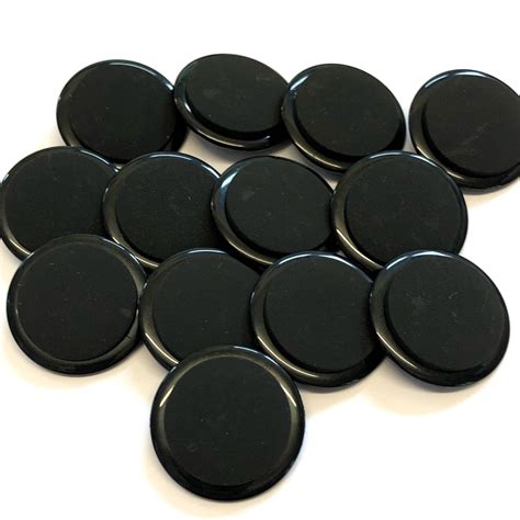 6 25mm 40l Black Shank Buttons Large Black Buttons Black Etsy