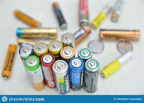Pinsk Belarus May 14 2020 Used Batteries Of Various Manufacturers