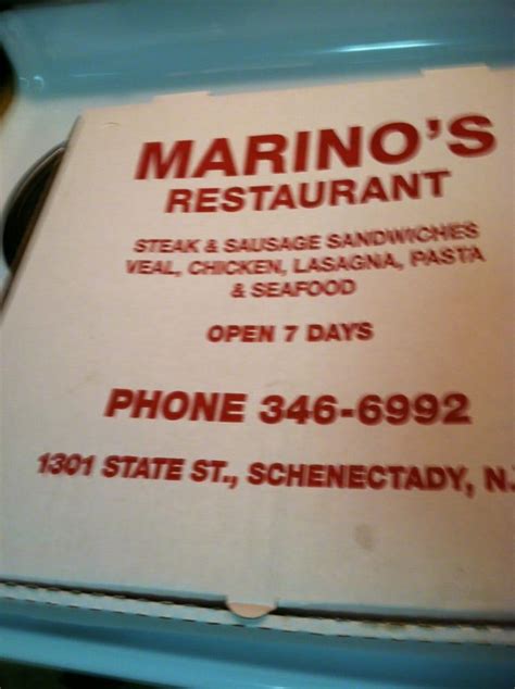 Menu At Marinos Pizza And Restaurant Schenectady