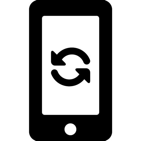 Refresh Circular Arrows Couple Symbol On Phone Screen Vector Svg Icon