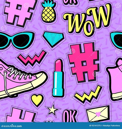 Vector Neon Pop Background 80s 90s 93141375