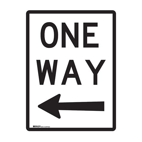 Traffic Control Sign One Way With Left Arrow 450x600mm Mtl