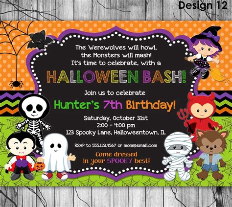 Slashcasual Halloween Birthday Party Invitations