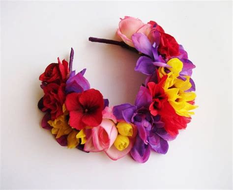 Colourful Rose Sunflower Festival Flower Crown Floral Headband
