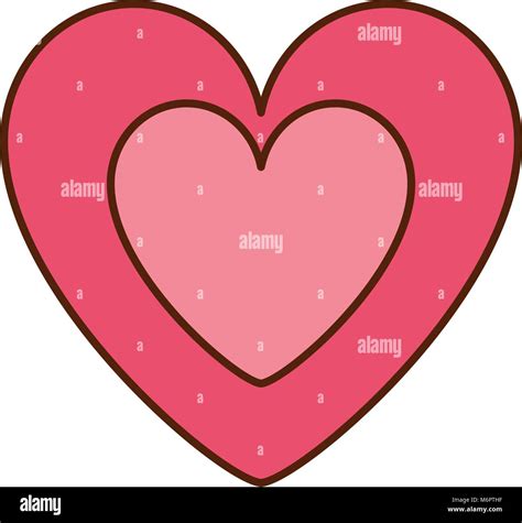 cute pink heart in love decoration vector illustration stock vector image and art alamy