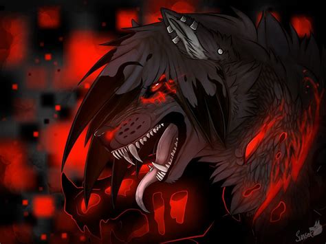 Zero Blackfire Anime Wolf Demon Wolf Furry Art