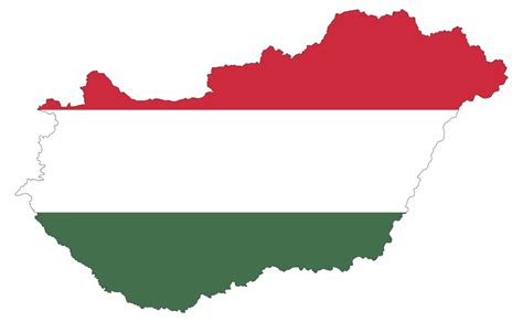 Onlinelabels Clip Art Hungary Map Flag With Stroke