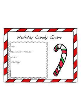 Looking for candy cane grams templates maker? Holiday Candy Gram | Candy grams, Holiday candy, School holiday shop