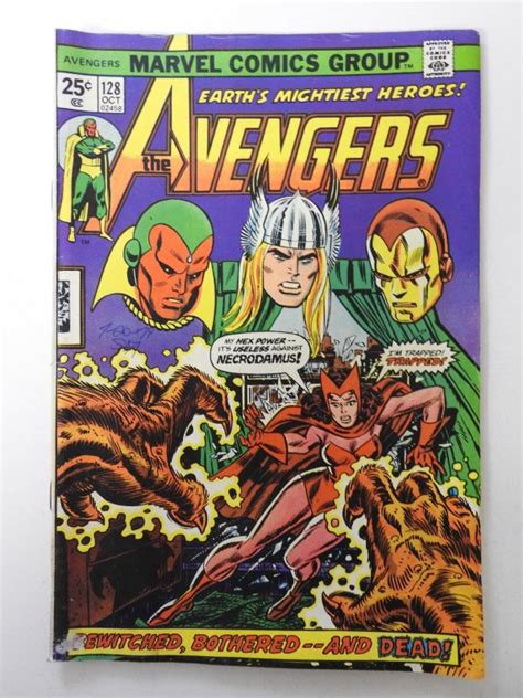 The Avengers 128 1974 Mvs Intact Vg Condition Moisture Stain