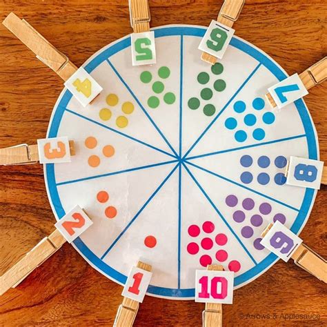 Number 1 10 Matching Game Educational Printable Math Wheel Preschool